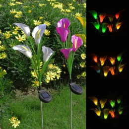Lampy ogrodowe, solarne - lilia