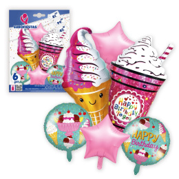 Urodzinowy zestaw balonów foliowych - lody