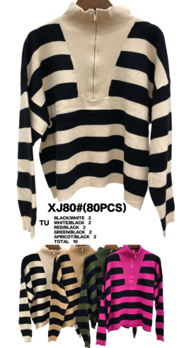 Damski sweter z półgolfem na suwak model: XJ80#