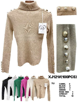 Damski sweter z golfem model: XJ121#