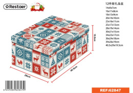 Świąteczne, kartonowe pudełka ozdobne na prezenty - ZESTAW 12 SZTUK