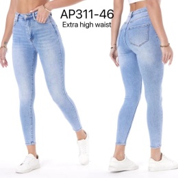 Spodnie jeansowe damskie z wysokim stanem model: AP311-46