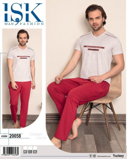 Piżama męska 100% bawełny - ISK MAN FASHION , model: 20058 (M-XL)