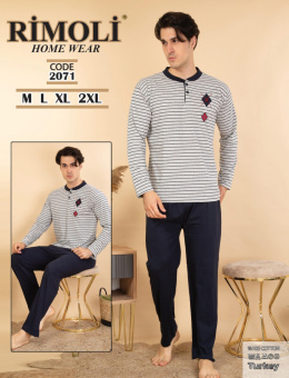 Men's 100% cotton pajamas - RIMOLI, model: 2071 (M-2XL)
