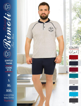 Men's 100% cotton pajamas - RIMOLI, model: 915 (M-2XL)